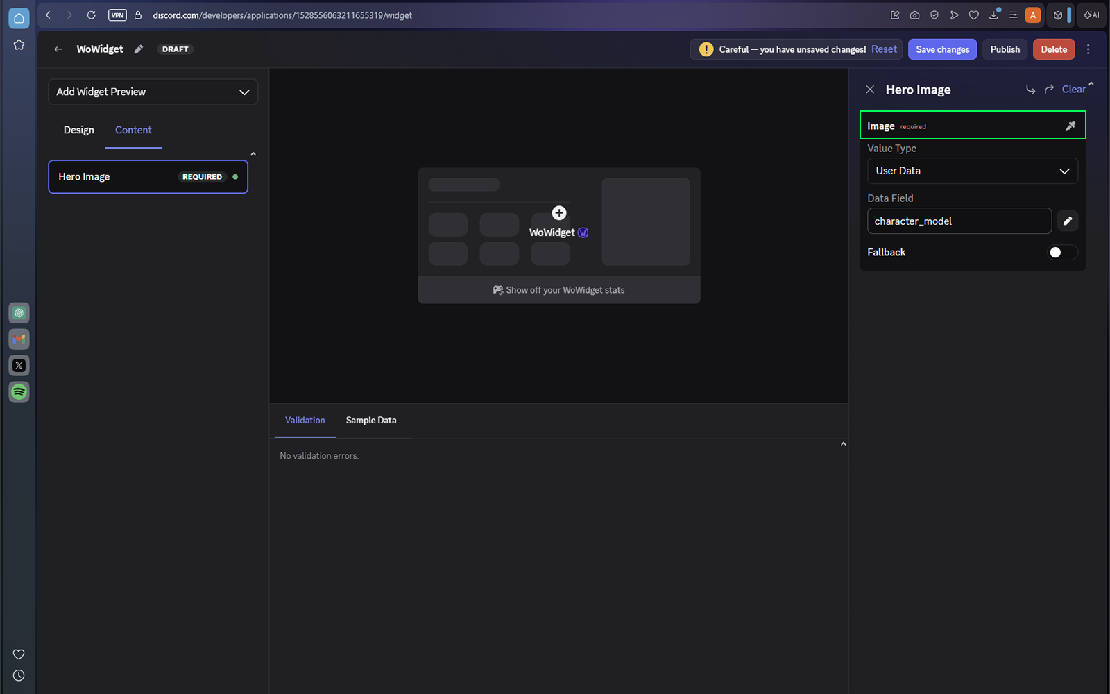 Discord Widget Preview image configuration